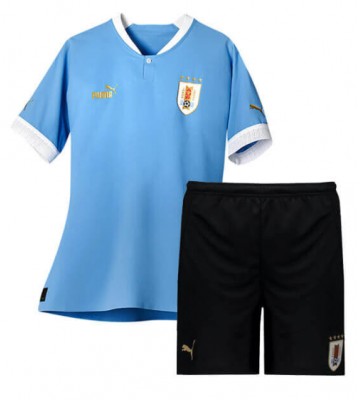 Uruguay Replica Home Stadium Kit for Kids World Cup 2022 Short Sleeve (+ pants)